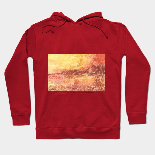 Beautiful landscape, nature. Encaustic wax art. Painting drawing Hoodie by grafinya